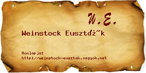 Weinstock Euszták névjegykártya